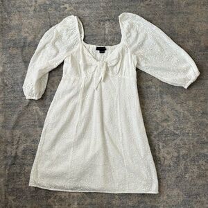 White SANCTUARY Eyelet Puff Sleeve floral Dress